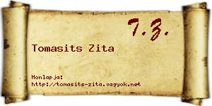 Tomasits Zita névjegykártya