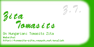 zita tomasits business card